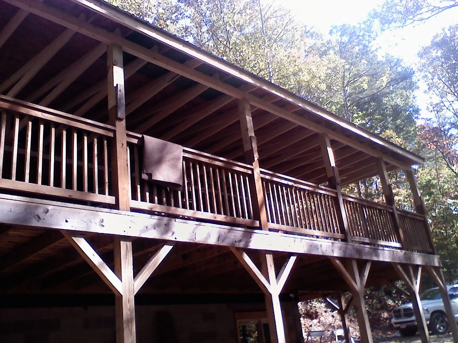 Timber framing under a new elevated porch and deck — Roof Leak Repair in Sauquoit by Roofing Brothers